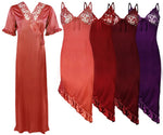 Load image into Gallery viewer, High Low Classy Satin Nightdress with Robe The Orange Tags
