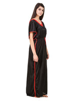 Load image into Gallery viewer, Solid Batwing Sleeve Satin Dress Kaftan The Orange Tags

