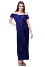 Load image into Gallery viewer, Navy Sophia Vintage Satin Nightdress The Orange Tags

