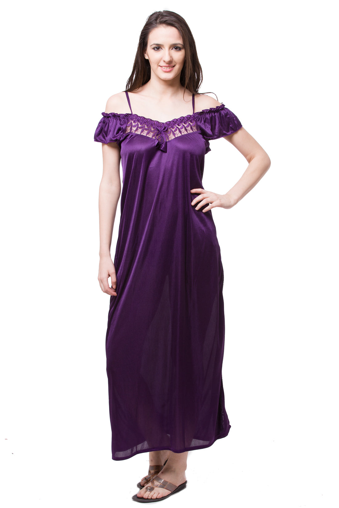 Dark Purple Sophia Vintage Satin Nightdress The Orange Tags