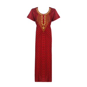 Red Style 4 / One Size Women Sleepwear Women's Embroidery Night Gown Lizzy bizzy cotton The Orange Tags