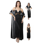 Load image into Gallery viewer, Black / One Size Women Nighty with Robe The Orange Tags
