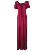 Afbeelding in Gallery-weergave laden, Fuchsia / L NEW LADIES PLUS SIZE BLACK LONG NIGHTDRESS NIGHTIE LOUNGER PLUS SIZE 8-34 The Orange Tags
