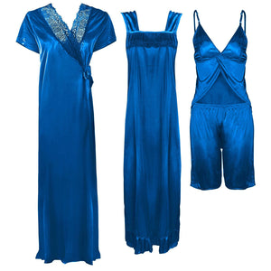 Royal Blue / One Size Ladies Satin Nightwear Set / Pyjama Set The Orange Tags