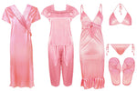 Charger l&#39;image dans la galerie, Baby Pink 1 / One Size Ladies Satin Nightwear Set / Pyjama Set The Orange Tags
