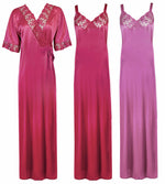 Afbeelding in Gallery-weergave laden, Woman&#39;s Satin Nighty With Robe 2 Pcs Set The Orange Tags
