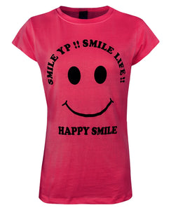 Pink / 6-12 HAPPY SMILE Round Neck Top T-Shirt The Orange Tags