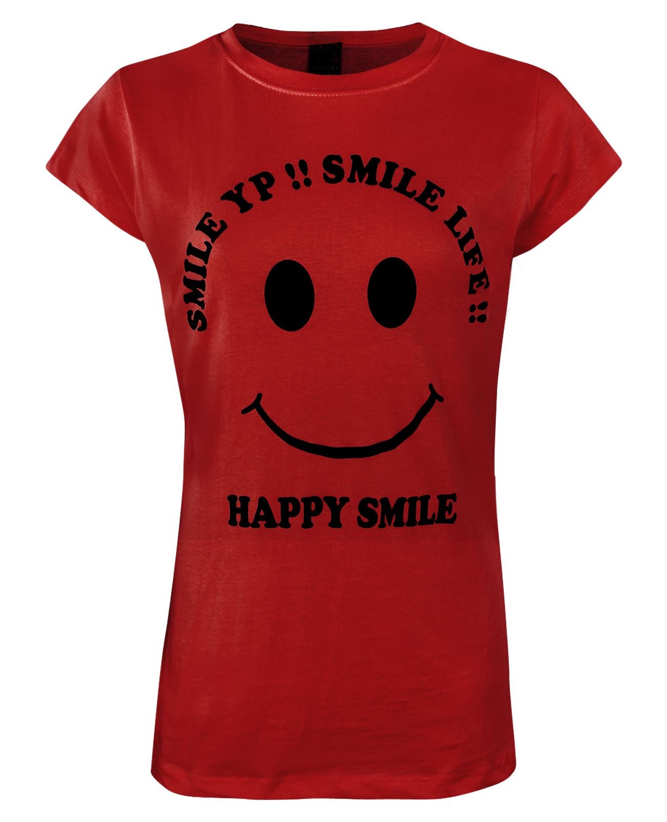 Red / 6-12 HAPPY SMILE Round Neck Top T-Shirt The Orange Tags