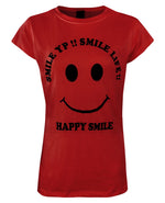 Load image into Gallery viewer, Red / 6-12 HAPPY SMILE Round Neck Top T-Shirt The Orange Tags
