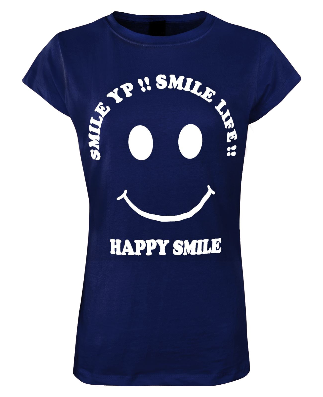 Blue / 6-12 HAPPY SMILE Round Neck Top T-Shirt The Orange Tags