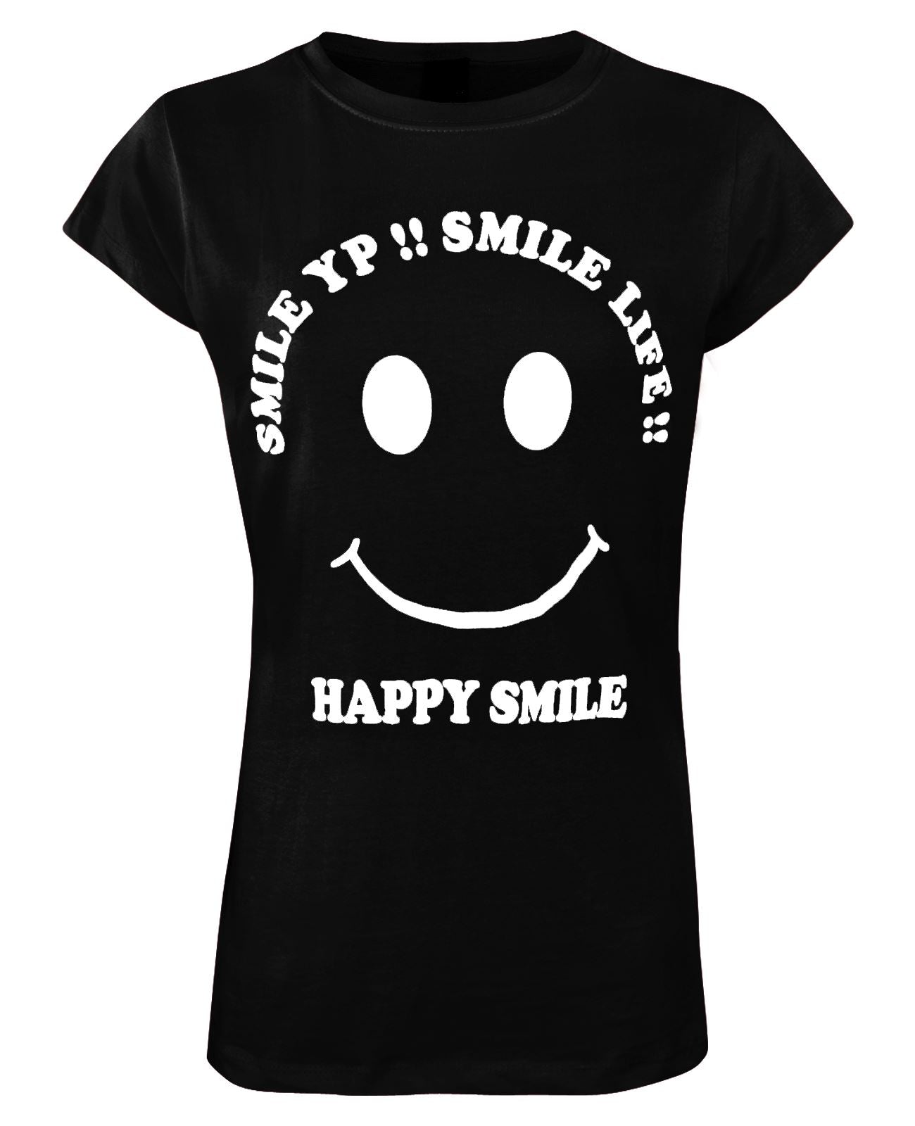 Black / 6-12 HAPPY SMILE Round Neck Top T-Shirt The Orange Tags