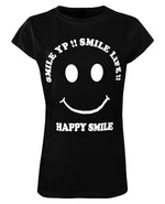 Load image into Gallery viewer, Black / 6-12 HAPPY SMILE Round Neck Top T-Shirt The Orange Tags
