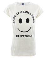 Load image into Gallery viewer, White / 6-12 HAPPY SMILE Round Neck Top T-Shirt The Orange Tags
