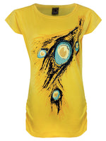 Load image into Gallery viewer, Yellow / One Size: Regular (6-12) Ladies Girls Cap Sleeve Printed T-Shirt The Orange Tags
