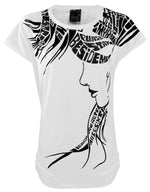 Charger l&#39;image dans la galerie, White 1 / One Size: Regular (8-14) Ladies Girls Cap Sleeve Printed T-Shirt The Orange Tags
