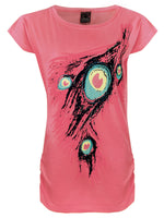 Load image into Gallery viewer, Pink / One Size: Regular (6-12) Ladies Girls Cap Sleeve Printed T-Shirt The Orange Tags
