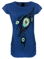 Load image into Gallery viewer, Blue / One Size: Regular (6-12) Ladies Girls Cap Sleeve Printed T-Shirt The Orange Tags
