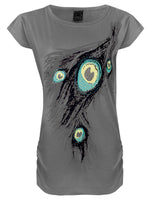 Load image into Gallery viewer, Grey / One Size: Regular (6-12) Ladies Girls Cap Sleeve Printed T-Shirt The Orange Tags
