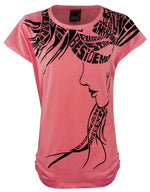 Загрузить изображение в средство просмотра галереи, Pink 1 / One Size: Regular (8-14) Ladies Girls Cap Sleeve Printed T-Shirt The Orange Tags
