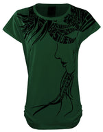 Загрузить изображение в средство просмотра галереи, Green 1 / One Size: Regular (8-14) Ladies Girls Cap Sleeve Printed T-Shirt The Orange Tags
