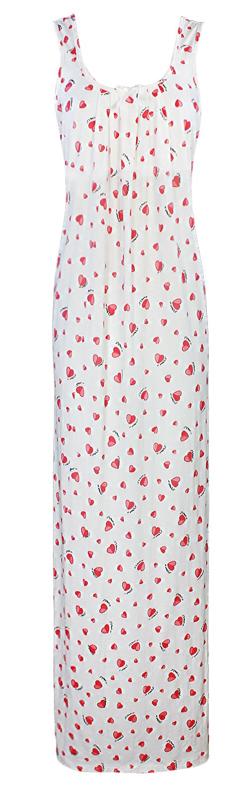 Red / One Size Cotton Nighty Slip Heart Print / Plain Night Gown Free Size The Orange Tags