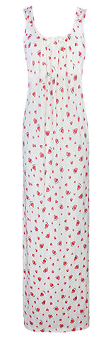 Load image into Gallery viewer, Red / One Size Cotton Nighty Slip Heart Print / Plain Night Gown Free Size The Orange Tags

