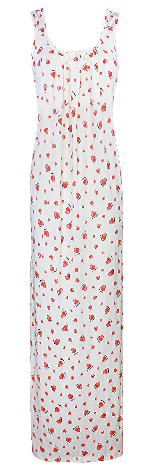 Coral / One Size Cotton Nighty Slip Heart Print / Plain Night Gown Free Size The Orange Tags