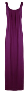 Dark Purple / One Size Cotton Nighty Slip Heart Print / Plain Night Gown Free Size The Orange Tags