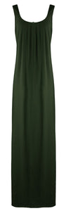 Jade Green- Plain / One Size Cotton Nighty Slip Heart Print / Plain Night Gown Free Size The Orange Tags