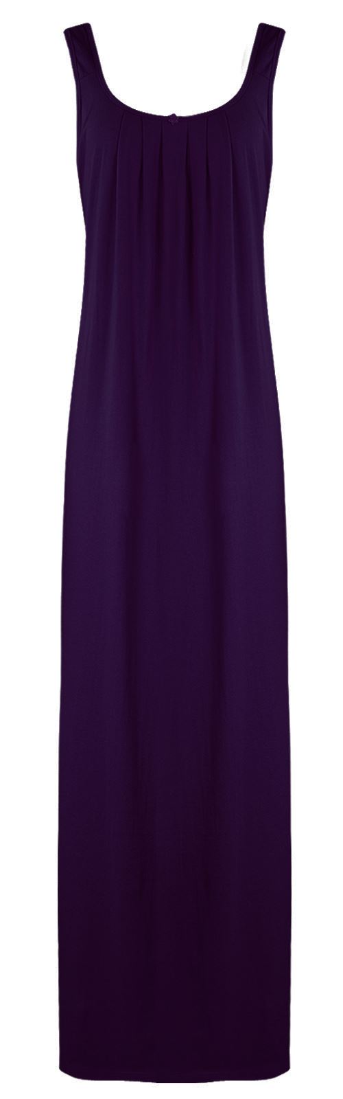 Dark Purple- Plain / One Size Cotton Nighty Slip Heart Print / Plain Night Gown Free Size The Orange Tags