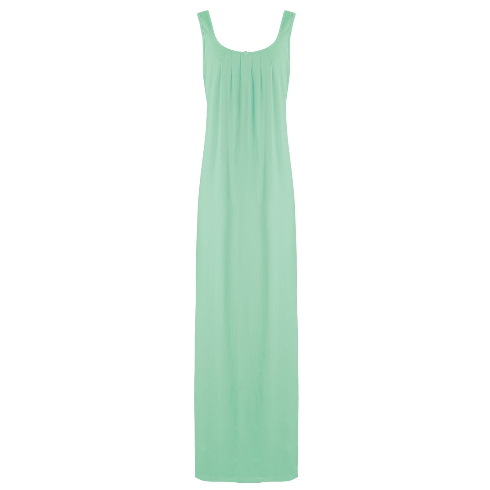Sea Green- Plain / One Size Cotton Nighty Slip Heart Print / Plain Night Gown Free Size The Orange Tags