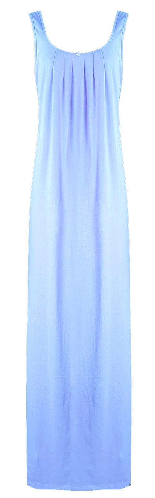 Sky Blue / One Size Cotton Nighty Slip Heart Print / Plain Night Gown Free Size The Orange Tags