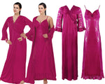 Charger l&#39;image dans la galerie, Fuchsia / One Size Sexy Satin Lace Nightdress With Robe The Orange Tags
