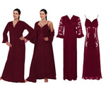 Načíst obrázek do prohlížeče Galerie, Wine / One Size Sexy Satin Lace Nightdress With Robe The Orange Tags
