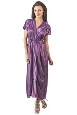 Загрузить изображение в средство просмотра галереи, Purple / One Size Women Satin Loose fit Robe Gown The Orange Tags
