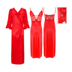 Charger l&#39;image dans la galerie, Red / L Sexy Corset Satin Short Nighty with Long Robe The Orange Tags
