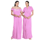 Charger l&#39;image dans la galerie, Baby Pink / One Size Off Shoulder Satin Nighty With Robe The Orange Tags
