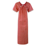 Afbeelding in Gallery-weergave laden, Red / One Size 100% Cotton Printed Nighty The Orange Tags
