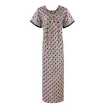 Afbeelding in Gallery-weergave laden, Pink Button / One Size Printed 100% Cotton Nighty The Orange Tags
