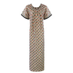 Load image into Gallery viewer, Coral Button / One Size Printed 100% Cotton Nighty The Orange Tags

