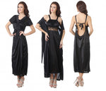 Load image into Gallery viewer, Black / One Size Sexy Bridal Satin Nighty With Robe The Orange Tags
