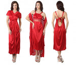 Charger l&#39;image dans la galerie, Red / One Size Sexy Bridal Satin Nighty With Robe The Orange Tags
