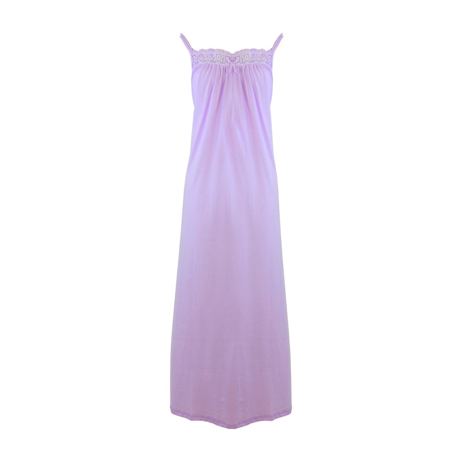 Light Purple / 10-16 Women Cotton Nightshirt Plain Summer Nightslip The Orange Tags