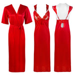 Afbeelding in Gallery-weergave laden, Red / One Size Sexy Lace Satin Nighty With Robe The Orange Tags
