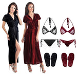 Charger l&#39;image dans la galerie, Wrap Gown With Bra Thong And Bedroom Sleepers The Orange Tags
