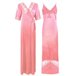 Afbeelding in Gallery-weergave laden, Baby Pink / 8-14 Satin Lace Nighty With Robe The Orange Tags
