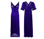 Load image into Gallery viewer, Blue / One Size: Regular (8-16) Designer Satin Nightwear Nighty and Robe The Orange Tags
