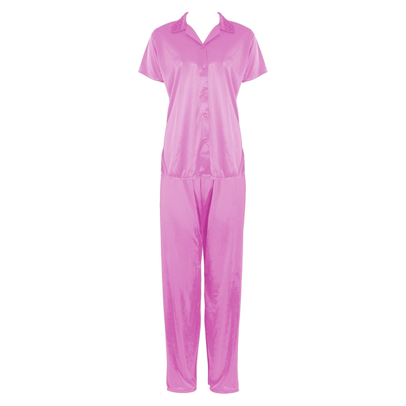 Rose / One Size Satin Pyjama Set With Bedroom Sleepers The Orange Tags