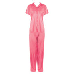 Načíst obrázek do prohlížeče Galerie, Coral Pink / One Size Satin Pyjama Set With Bedroom Sleepers The Orange Tags
