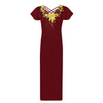 Charger l&#39;image dans la galerie, Deep Red / One Size Designer Silky Satin Nightdress / Maxi The Orange Tags

